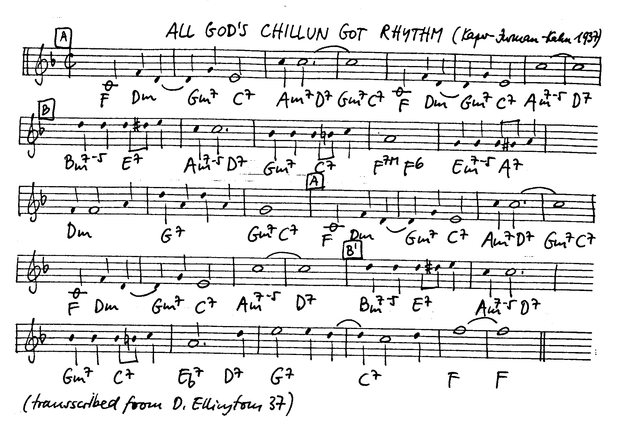 all god's chillun got rhythm leadsheet – book us for your next 20s or gatsby event